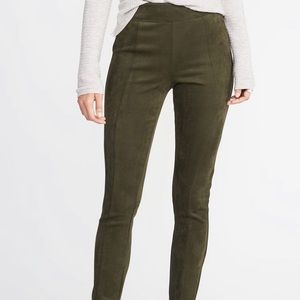 Old navy Stevie suede olive pull on pants .